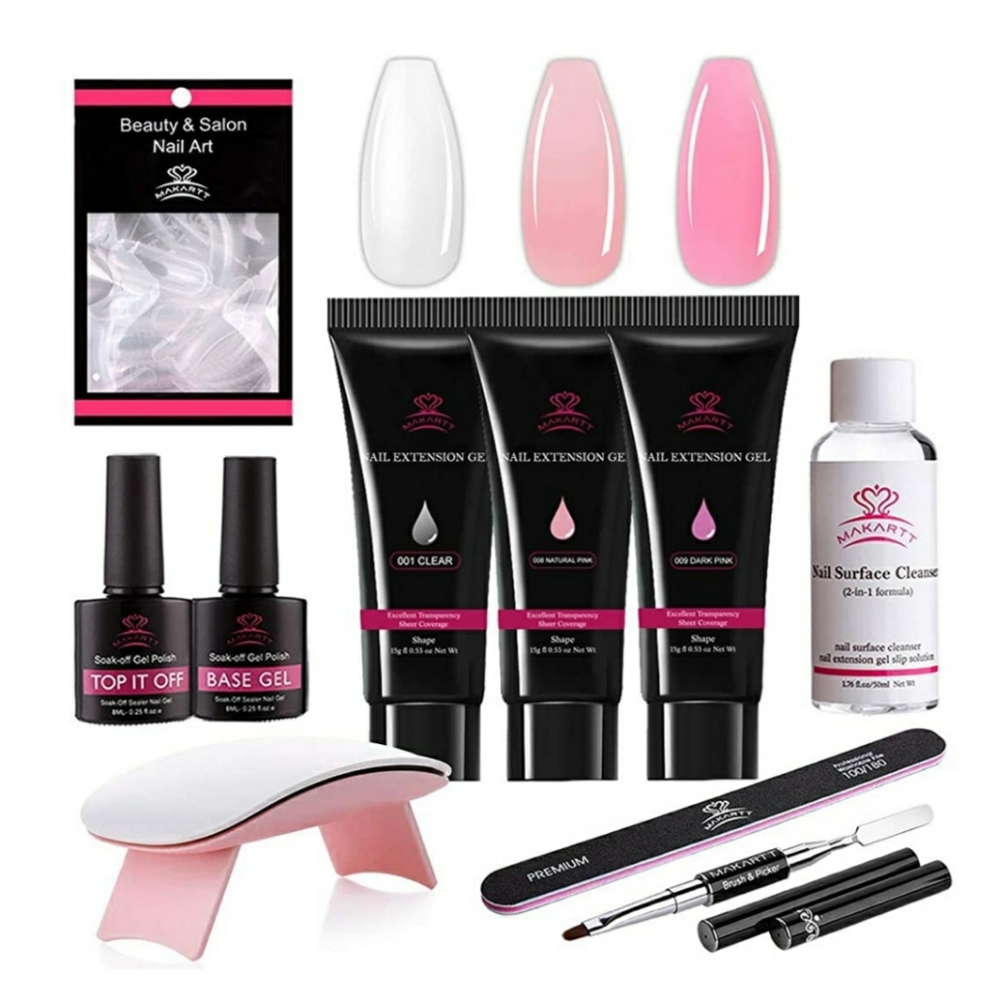 Polygel Nail Kit with LED Lamp
